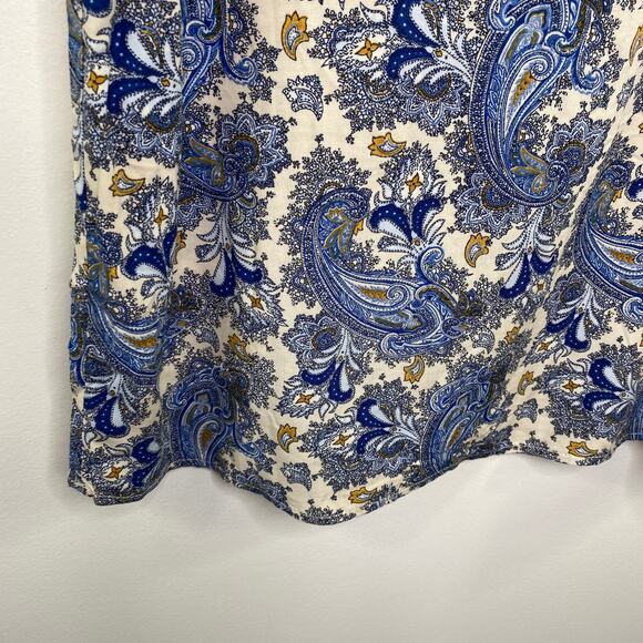 H&M Multi-Color Blue Cream Paisley Print Sheath Mini Dress Women's Size 8 - Picture 3 of 7
